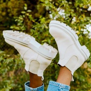Free People White Ankle Boots